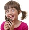 little girl holding a pet turtle