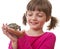 little girl holding a pet turtle