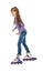 Little girl with inline roller skates
