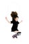 Little girl jumping skipping rope