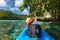 Little girl kayaking