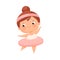 Little Girl with Overweight and Body Fat Dancing Ballet Vector Illustration