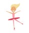 Little Girl In Pink Dress Dancing Ballet In Classic Dance Class, Future Professional Ballerina Dancer.