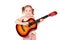 Little girl play acoustic guitar