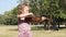 Little girl play violin