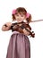 Little girl play violin portrait