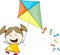 Little girl playing kite