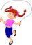 Little girl playing skipping rope