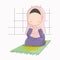 little girl praying vector pictures