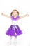 Little girl in a purple skirt