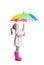 Little girl with rainbow umbrella