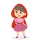 Little girl in red riding hood costume. Fantasy character