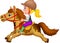 Little girl riding a pony horse