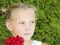 Little girl with a rose portrait