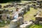 Little girl sightseeing historical ruins