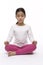 Little Girl Is Sitting In A Yoga Lotus Position