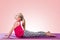 Little girl sitting in yoga pose