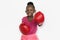 Little Girl Smiling Happiness Boxing Sport Activity