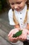 Little girl and snail