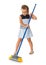 Little girl sweeping