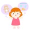 Little girl talkative lively cartoon