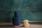 Little girl with teddy bear sitting on floor in empty room. Autism concept