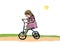 Little girl on a tricycle