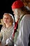 Little Girl Visiting Santa Claus at Christmas