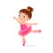 little girl wear beautiful ballerina costume and dance