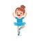 little girl wear beautiful ballerina costume and dance