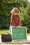 Little girl wearing glasses ready back to school