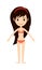 Little girl wearing swimsuit swimming kid happy summer leisure healthy lifestyle character vector illustration.