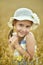 Little girl in wheat field