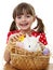 Little girl with white easter rabbit