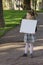 Little girl with whiteboard