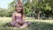 Little girl yoga meditation