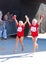 Little girls athletes running
