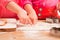 Little girls baking and having fun