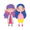 Little girls cartoon character gesture facial expression