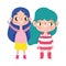 Little girls cartoon character gesture facial expression