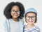 Little Girls Friendship Fun Happiness Retro Togetherness Concept