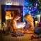 Little girls opening a magical Christmas gift