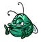 Little green beetle cartoon illustration