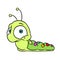 Little green caterpillar animal insect illustration cartoon character isolated