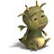 Little green cute toon dragon devil