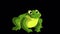 Little green frog croaks alpha mate