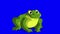 Little green frog croaks chroma key 4K