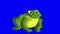 Little green frog croaks chroma key HD