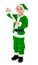 Little green Santa Claus boy holding blank wish list