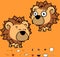 Little grumpy baby lion cartoon expressions collection